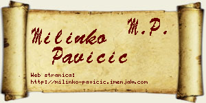 Milinko Pavičić vizit kartica